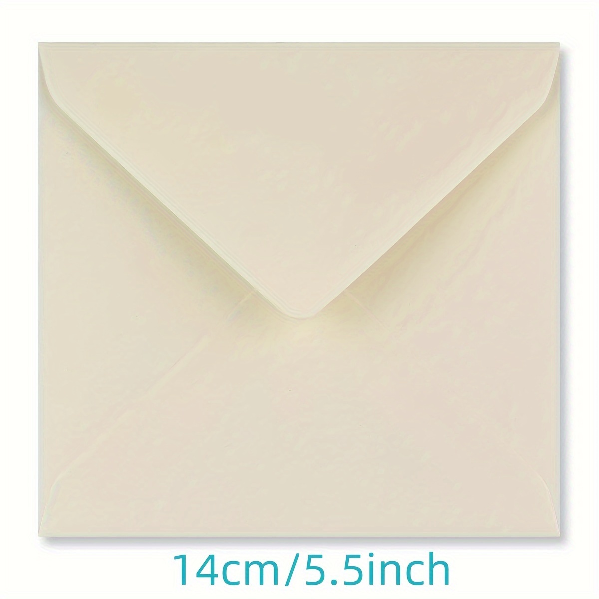 100pcs Invitation Envelopes Matt Cream Greeting Card 120gsm Square Envelopes V-flap 14x 14cm Envelopes Gift Card Sleeves For Mailing Envelopes Sending Card Wedding Birthday