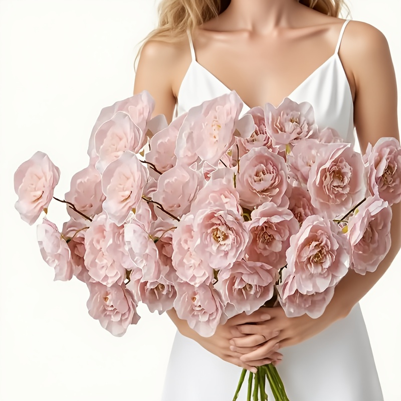 4 Bunches Of Elegant Pink Peony Artificial Flowers, Suitable For Weddings, Holidays, Valentine's Day, Office Decorations, Bouquet Arrangements, Home Decor, And Floral Arrangements