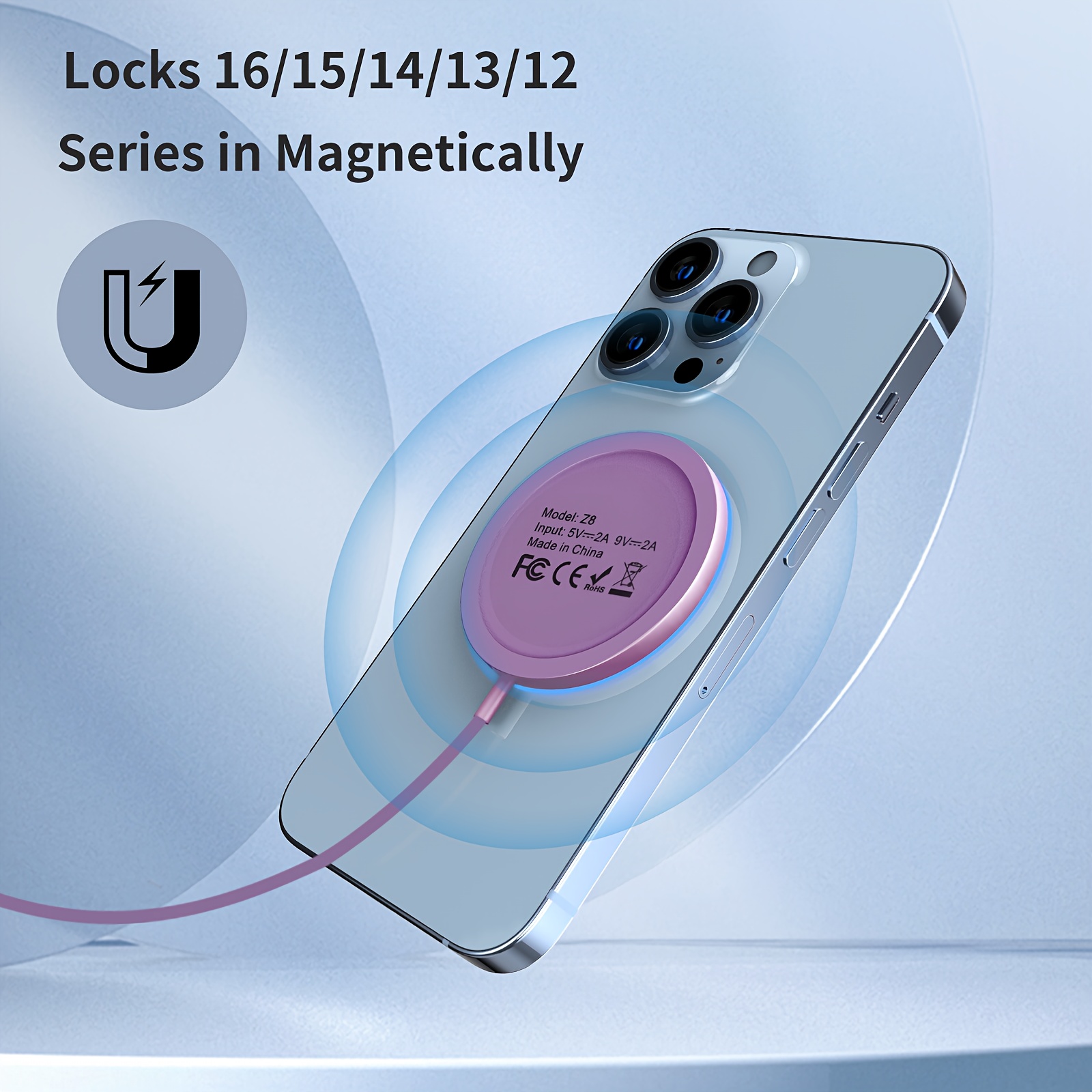 Magnetic Wireless Charger For Iphone 16/15/14/13/12 Series, Airpods 3/2/pro - Led Magnet Pad With Dual Charging Ports