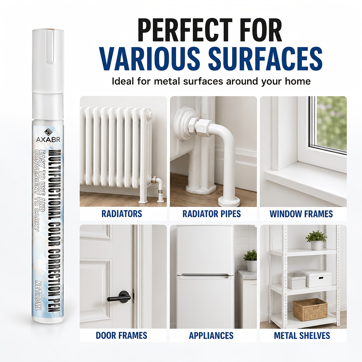 Image of Radiator Metal Touch-up Pen – Repairs Faded And Oxidized ; Fits Faucets, Bathtubs, Car Rims And Dash Buttons, Compact, Easy-to-use Durable Coating