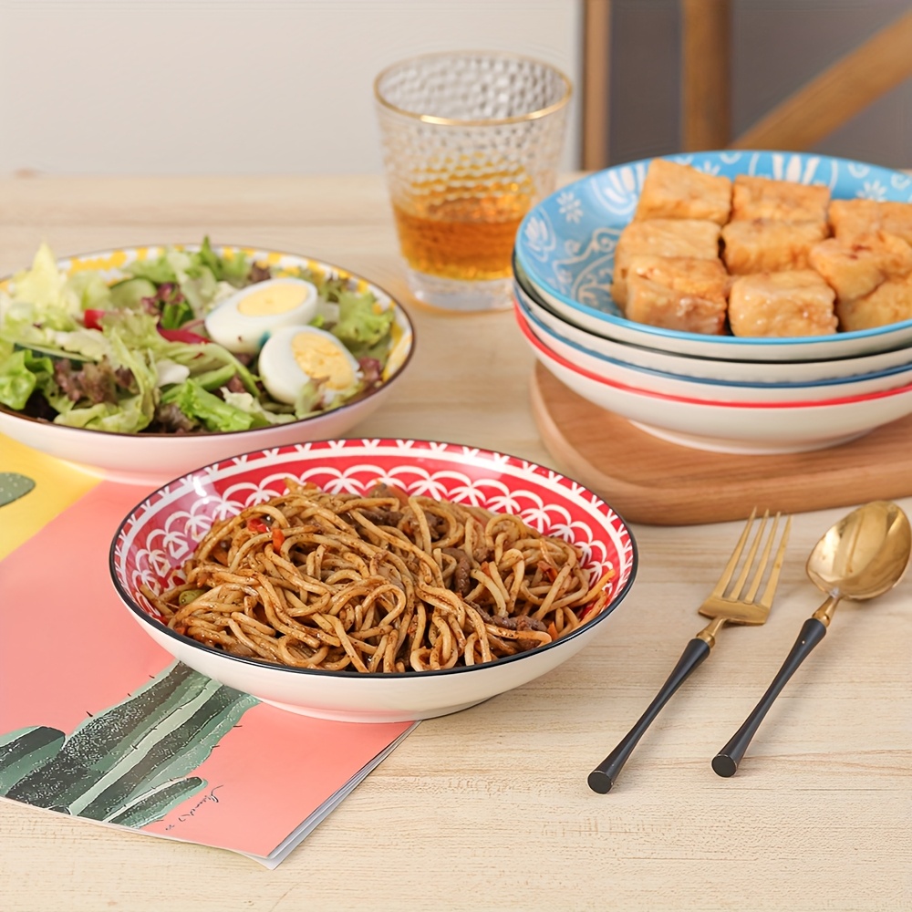 6pcs colorful ceramic pasta bowls salad bowls decorative Temu Greece