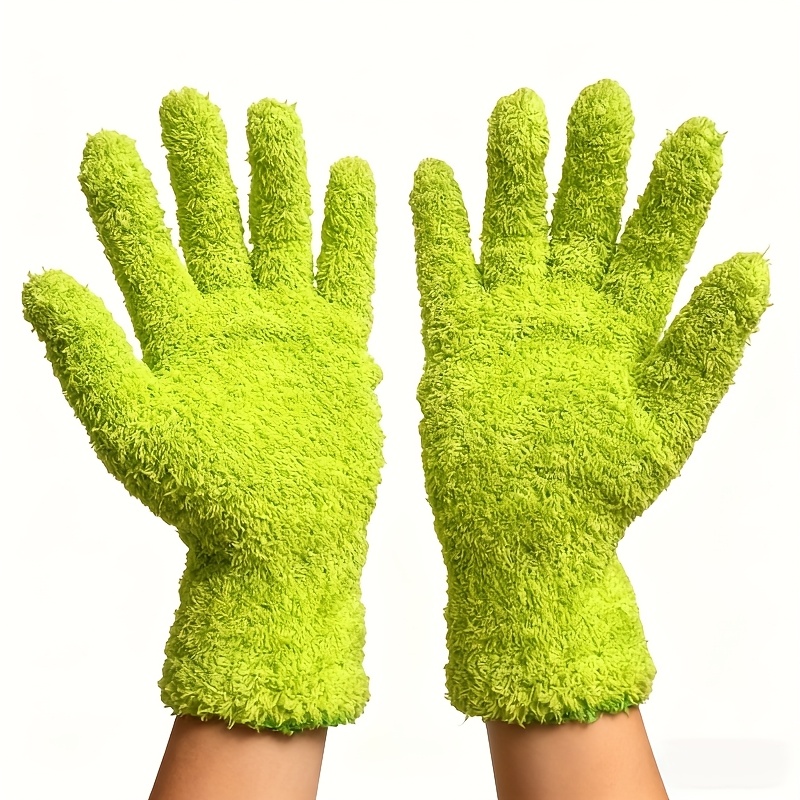 TEMU 2pcs Set - Microfiber Dusting Gloves, Elastic And Breathable, Suitable For Cars, Boats, Rvs, Swimming Pools, Plants, Home Surfaces, And Hard-to-