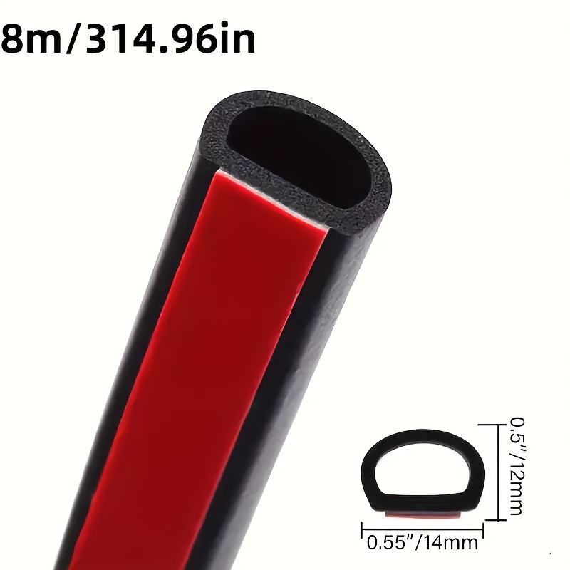 Image of 314.96 Inches Self-adhesive Rubber Sealing Strip For Car And Truck Doors - Dustproof, Soundproof, Waterproof, Suitable For Car Doors, Trunks, And Hoods