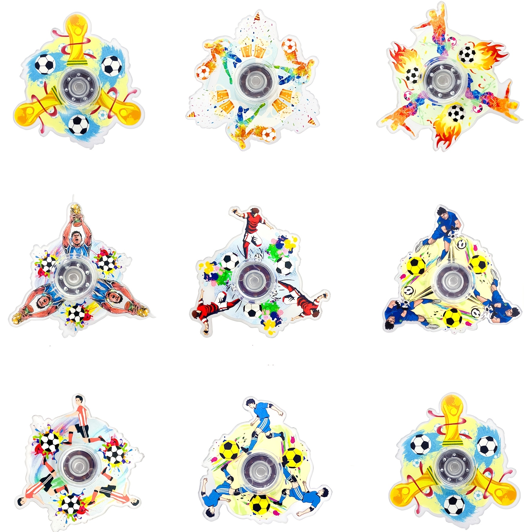 16pcs Multi-item For Party Favor Packs, Football Pattern Interactive Finger Spinner, Perfect For Party Favors, Classroom Prizes, Candy Bag Fillers, Holiday Gifts, Cool Toys For , Random Style