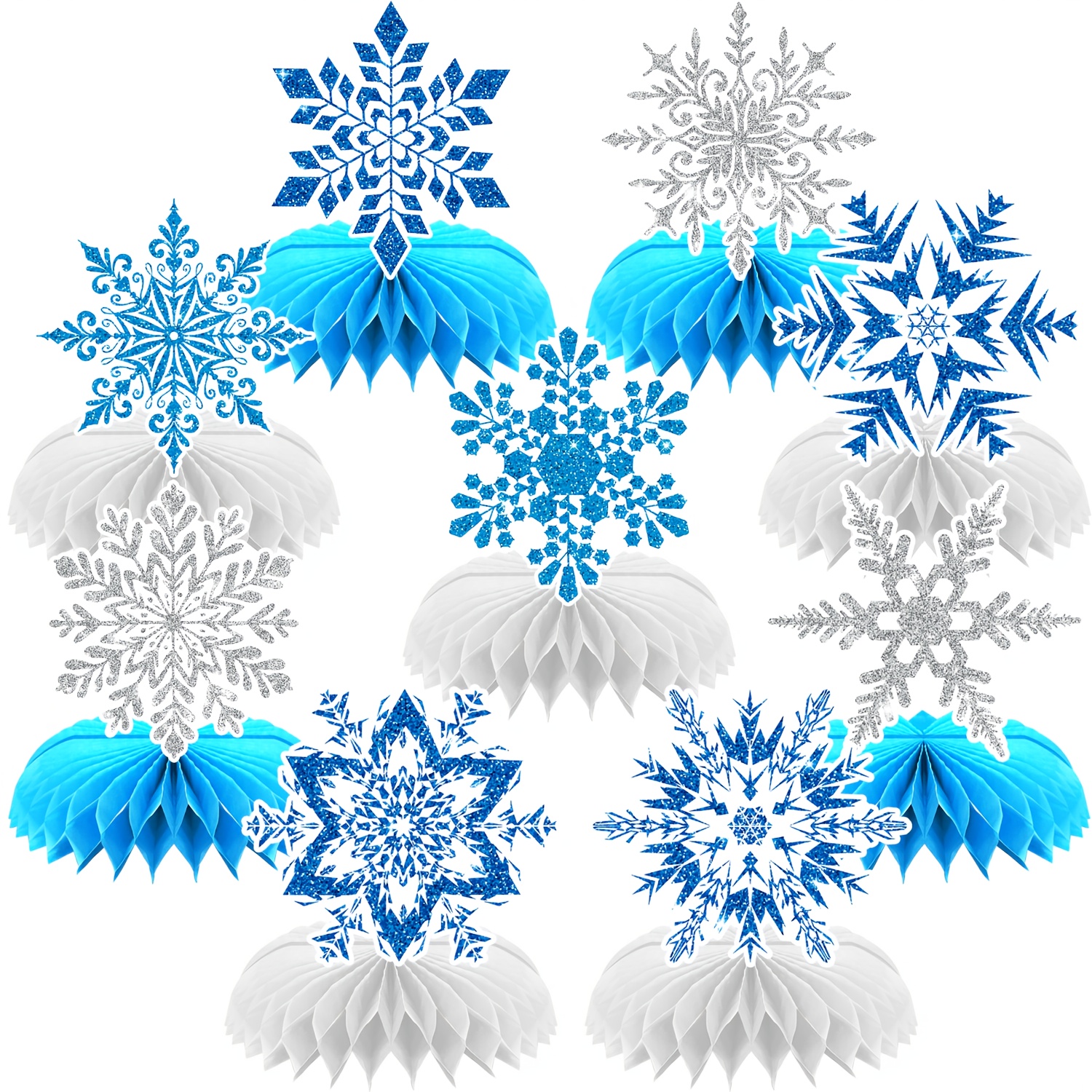 TEMU 9pcs Winter Party Centerpieces Decorations Snowflake Centerpieces For Tables Decorations Snowflake Party Decorations For Christmas Party