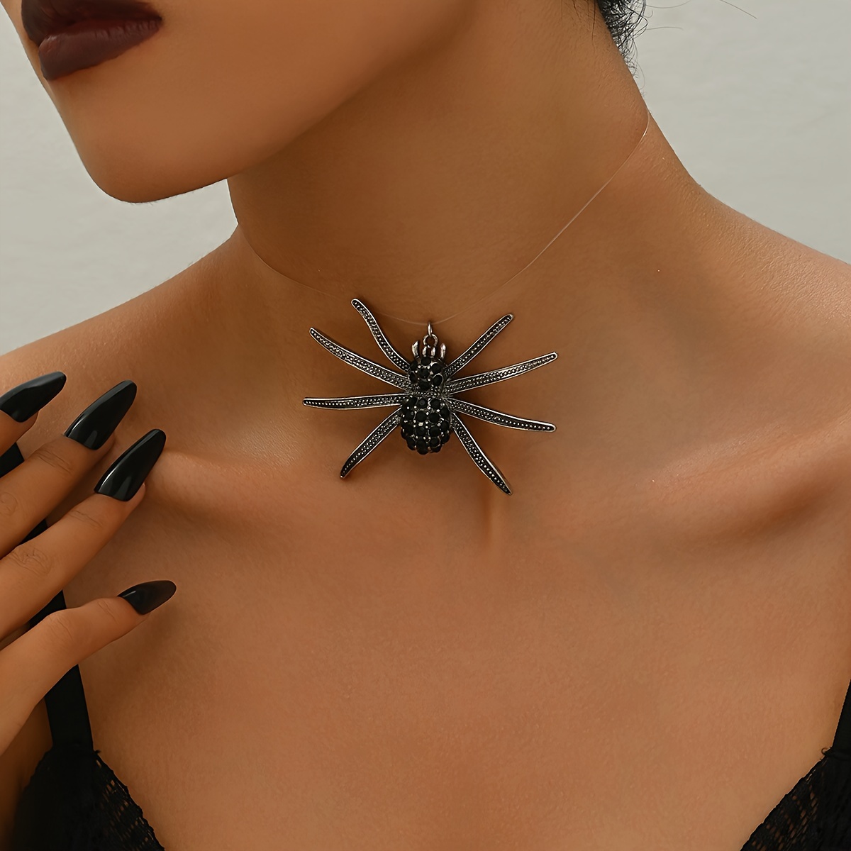 

Spider Pendant Necklace Rhinestones - Alloy, For Halloween & Parties