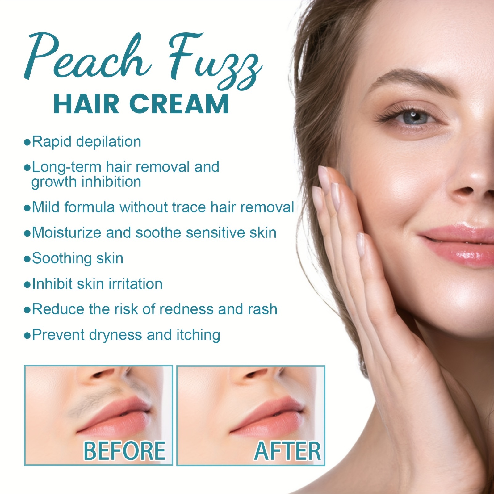 Peach Fuzz Hair Cream Facial Hair Removal Cream Gentle Temu