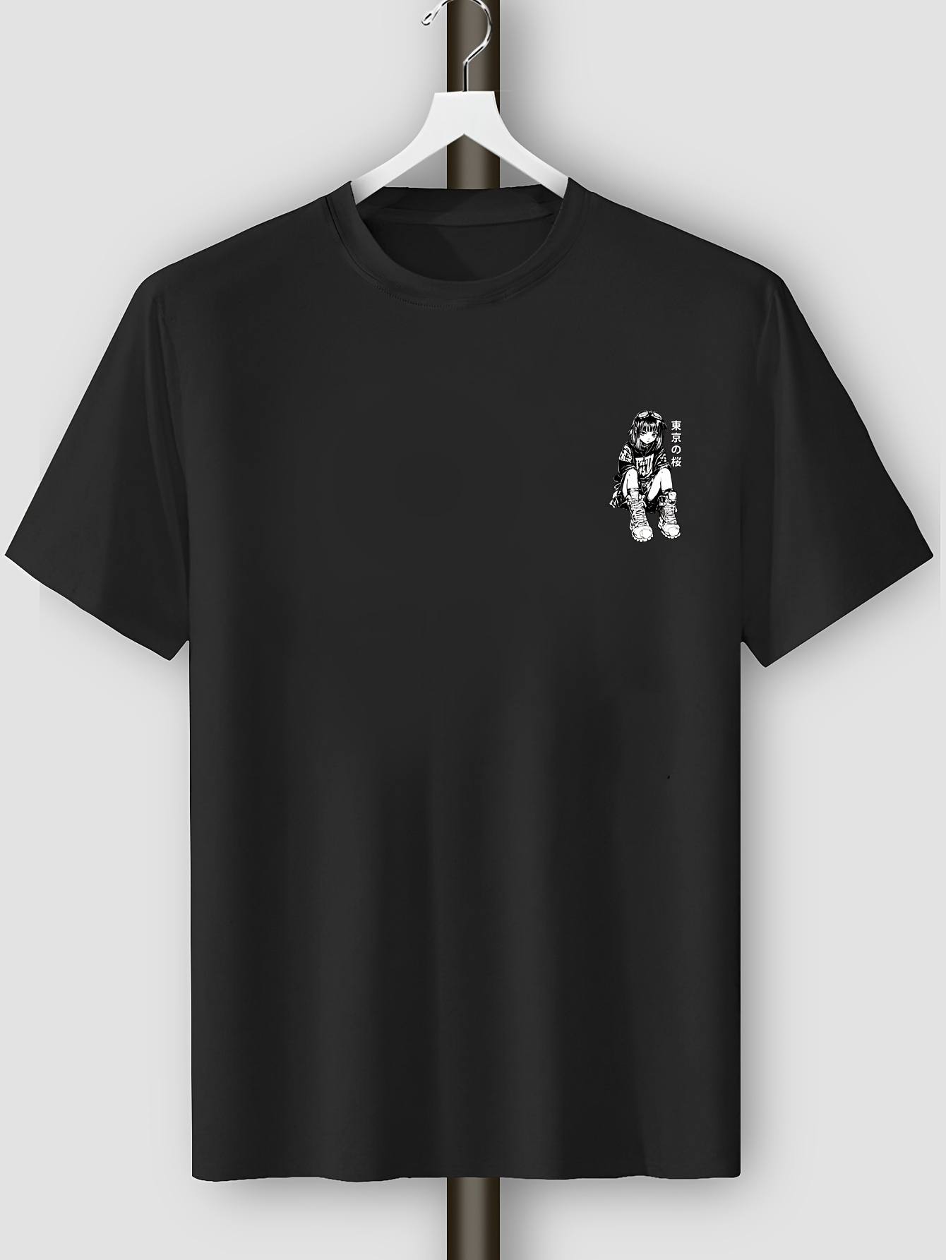 men's y2k anime graphic t shirt red casual crew neck tee