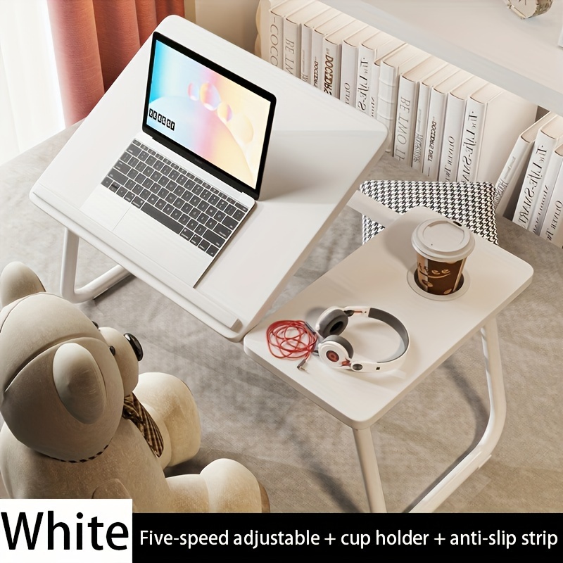  Mesa de regazo plegable portátil para laptop, escritorio para  computadora portátil de 23.6 pulgadas, mesa negra para sofá o cama, mesa de  bandeja de cama con ranura para tarjetas, escritorio plegable 