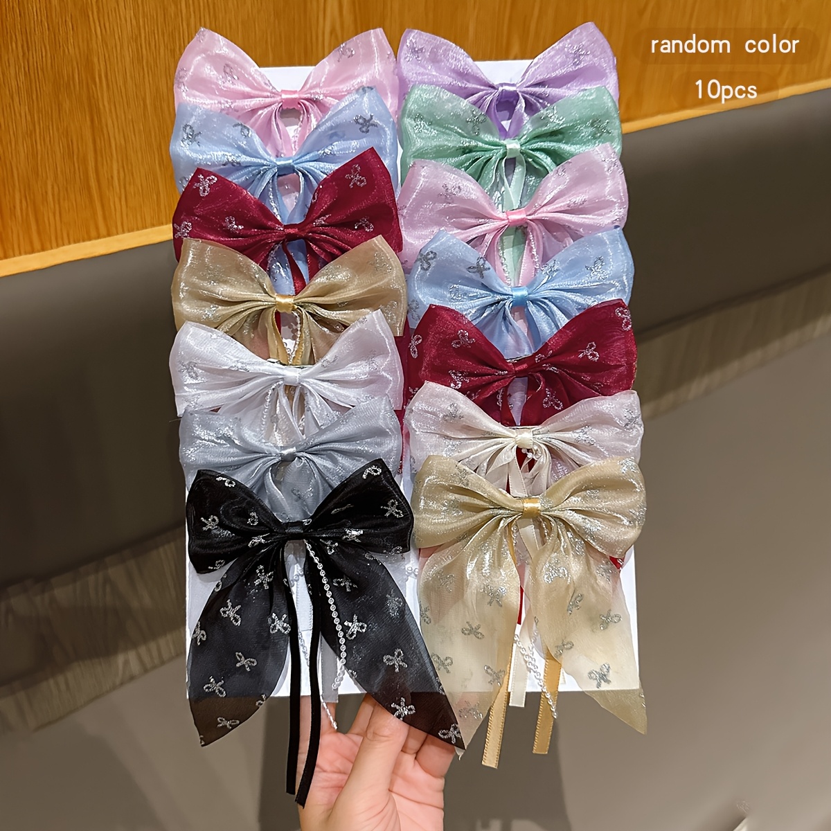 TEMU 10 Random Colored Knot Hair Clips, Hairpins Suitable For Daily Additions