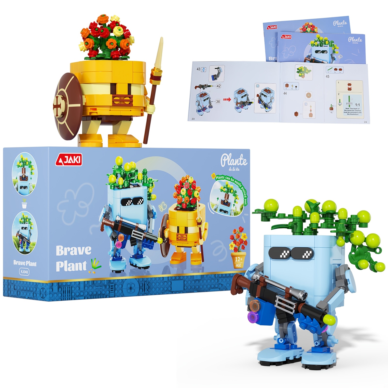 496pcs Fun Cartoon Plant Building Set, Interchangeable Planter Design, Diy Desktop Greenerydecor, Creative Birthday Gift For Young Gardeners Ages 12+