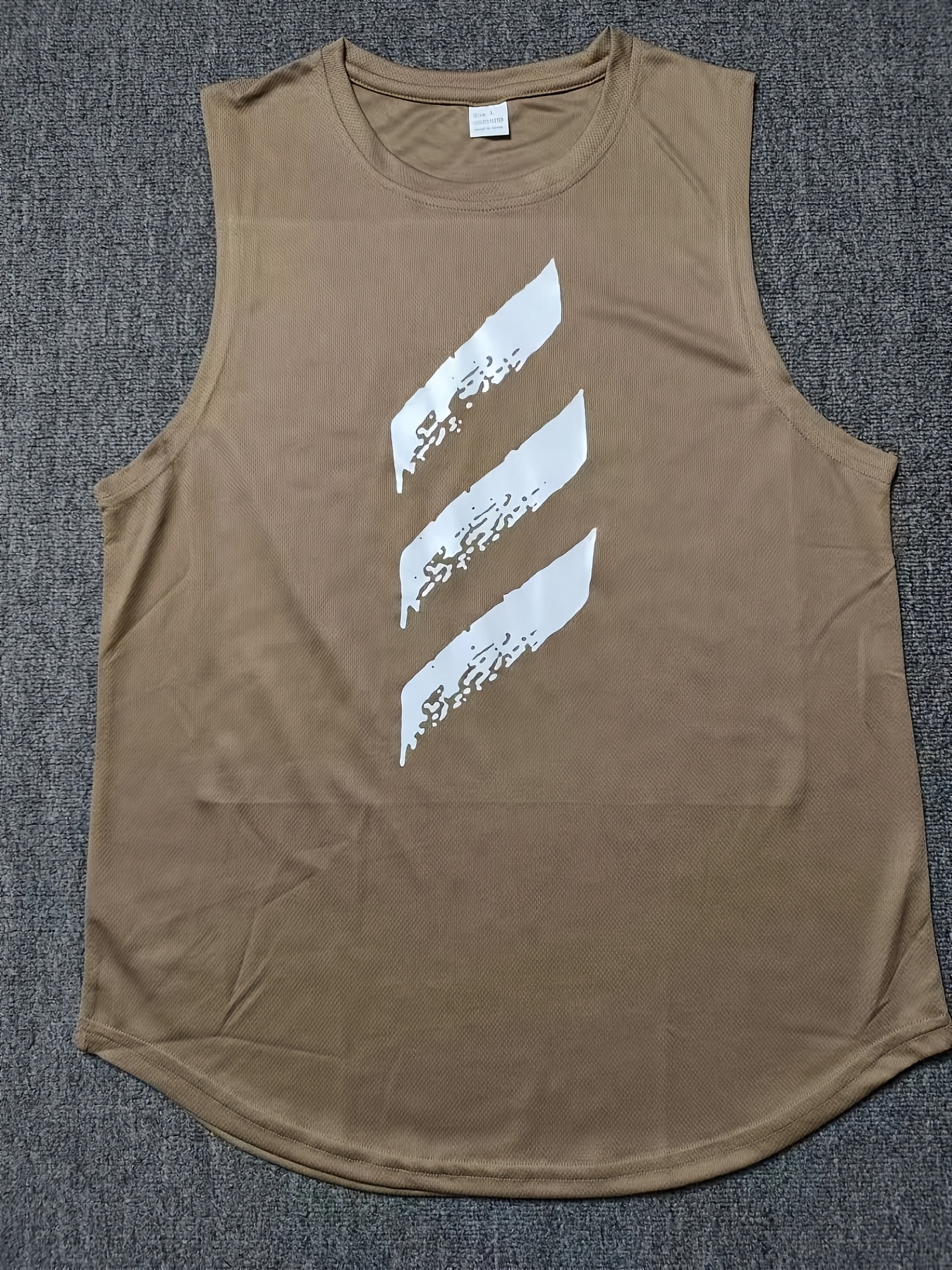 Men'S Sleeveless Mesh Tank Top - Quick-Dry, Breathable Athletic Vest with Geometric Design, Round Neck & Chest Pocket for Running, Gym, and Casual Summer Wear, Gym Clothing | Geometric Pattern | Quickdry Materia