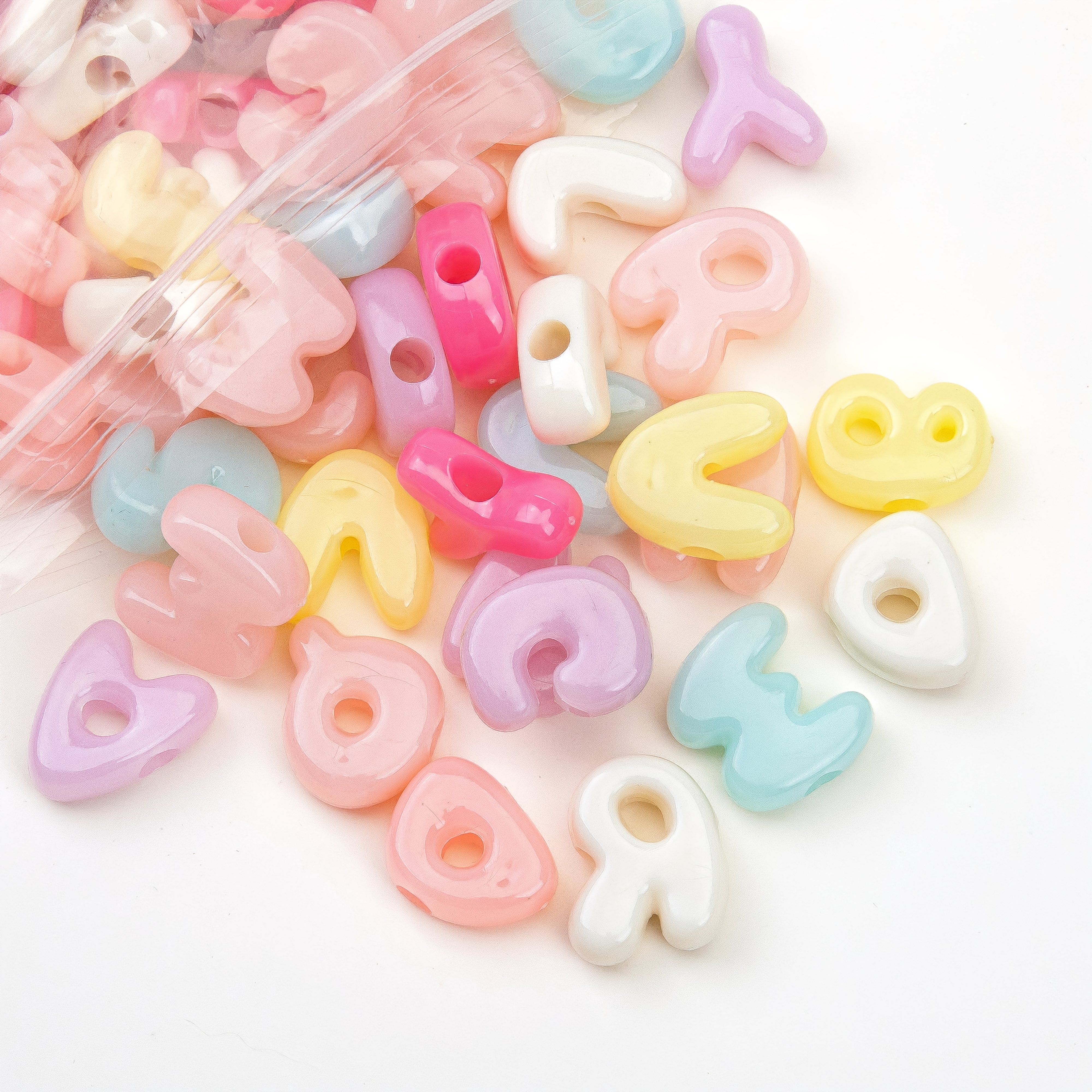 TEMU 450 Grams, Approximately 160 Colorful 3d Letters. . A-z Letter Acrylic Beads With 6mm Large Holes. Acrylic Letter Beads For English Letters.