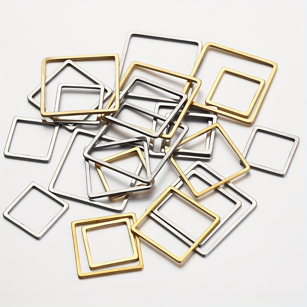 

20pcs Stainless Frame Charms, 12/16/20mm Blank Bezels Connectors, Making Supplies For Earrings Pendants Findings, Mingxuan Brand