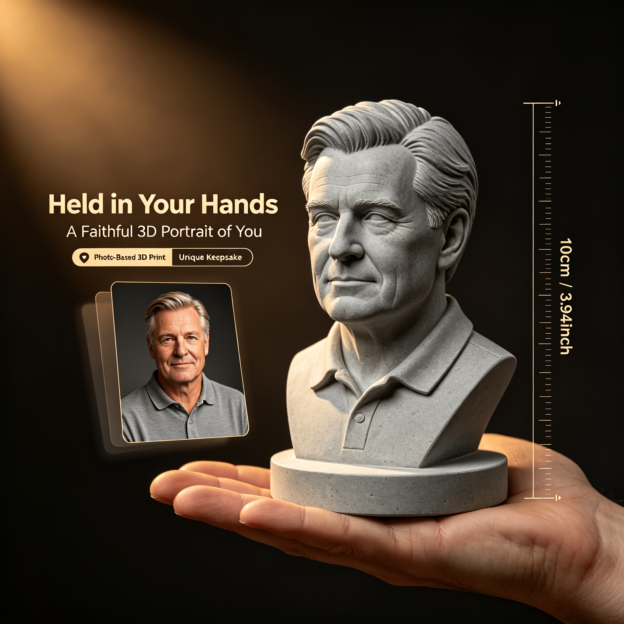 Escultura de retrato personalizado 3D
