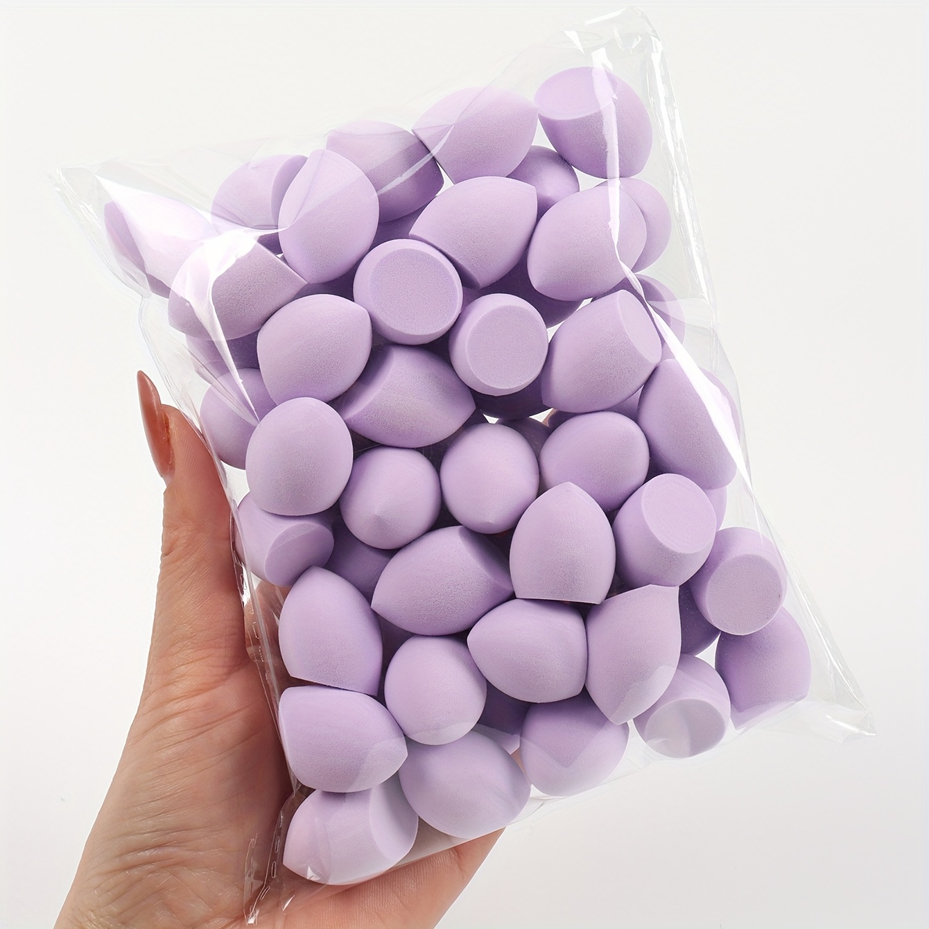 TEMU (0.79*1.18 Inch) 60pcs Mini Makeup Sponges, Small Beauty Sponge Set For Foundation, Powder, Concealer, Highlighter, And Eye Shadow Random Colors