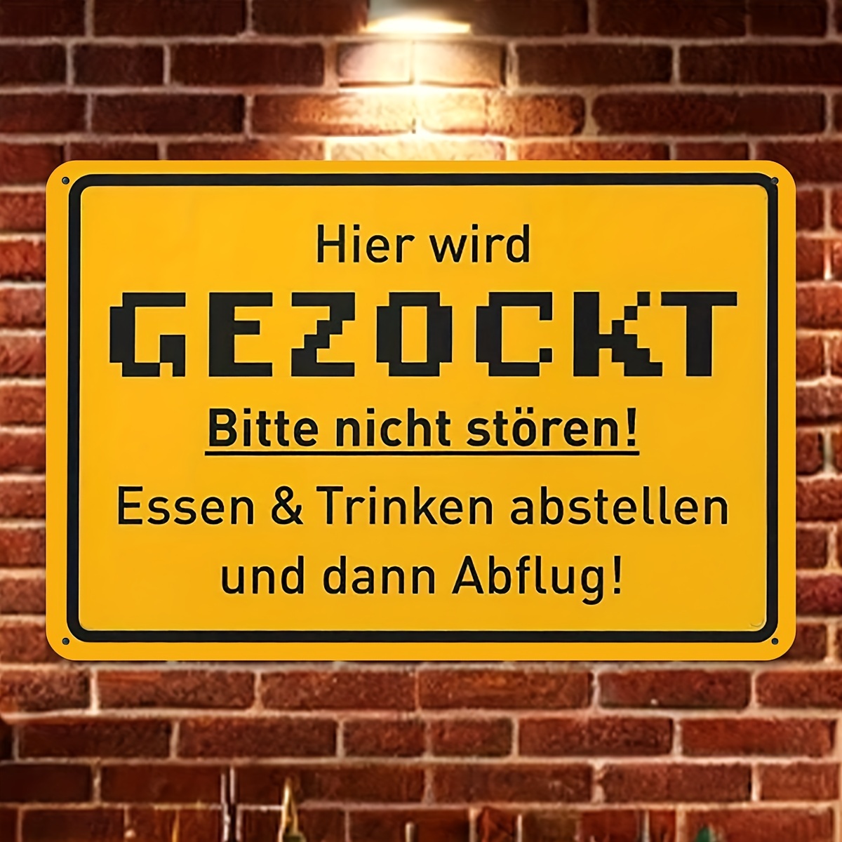 Image of 2d Flat, 1pc Gaming Sign "spiele In Progress" Text - Do Not Disturb Wall Plaque Suitable For Room, For Home, For Bar, For Garage - Metal Game Room *12inch/20*30cm, 2d Flat