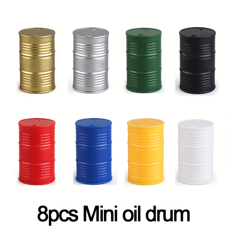8pcs Mini Oil Drums, Party Pretend Play Game Props, Perfect Birthday Gift Filler