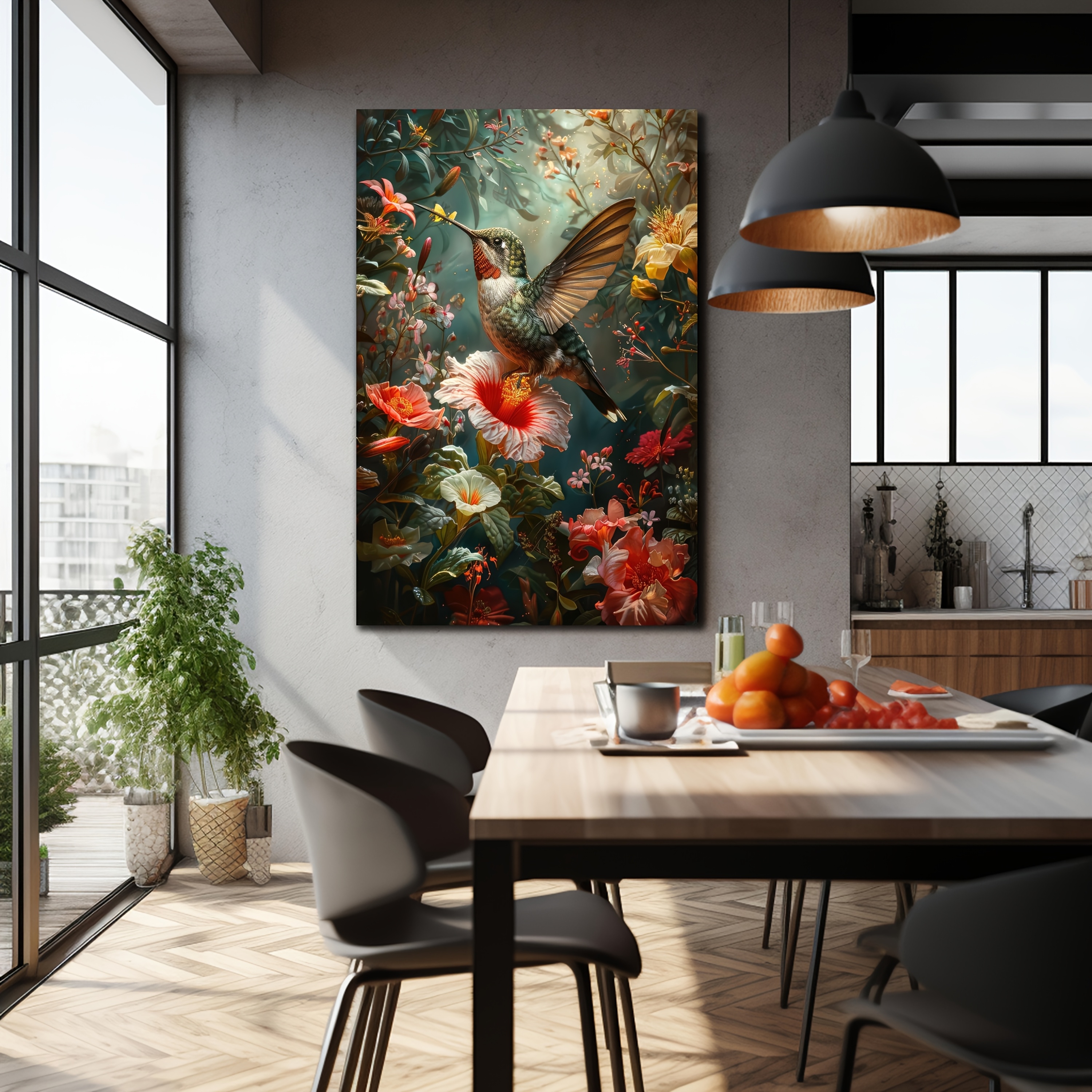 TEMU Vibrant Hummingbird & Floral Canvas Art Print â Modern Unframed Wall Decor For Living Room, Bedroom, Or Dining Area â & On Premium Canvas â