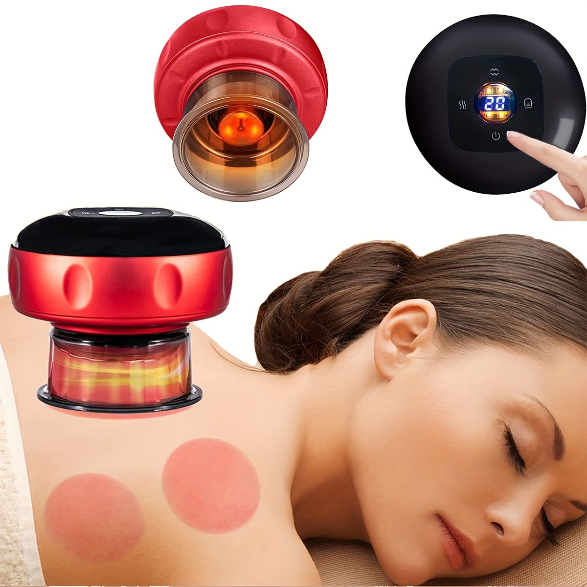 cloud prime portable electric wireless cupping   6 12 sizes usb rechargeable lithium battery formaldehyde free plastic cup for back massage family use rechargeable cupping     cupping cup for back 0