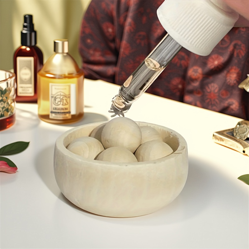 TEMU 1 Set Of Home Diffuser Wood, Round Diffuser Scented Wood, Home Car Mini Diffuser Wood Essential Oil Diffuser - Odorless Diffuser, Natural Wood