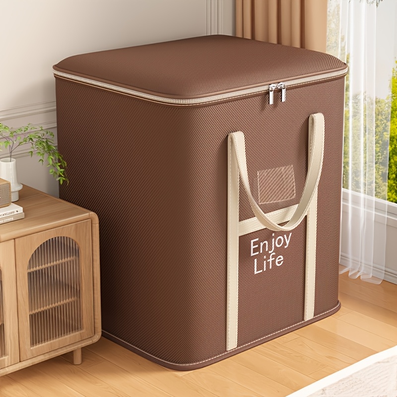 One Extra-Large Folding Storage Bag Featuring a Zipper Closure, Reinforced And Widened Handles, Ideal for Storing Bedding, Organizing Wardrobes, Moving Items