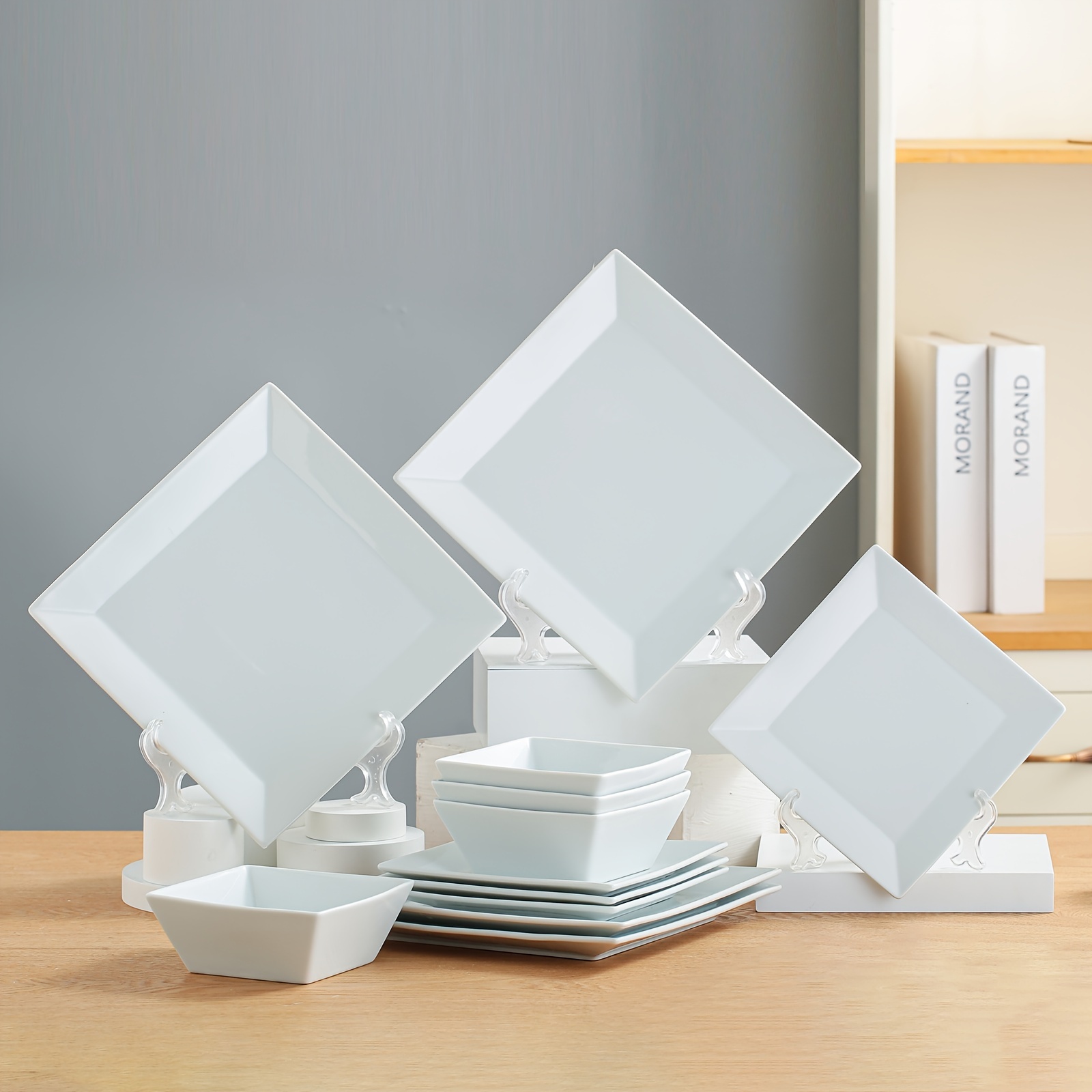 A 12-item Collection Of Black And White Ceramic Dining Ware Featuring , Including 10-inch And 7.6-inch Steak Plates, Salad Plates, Pasta Dishes, Snack Plates, Salad Bowls, And Soup Bowls