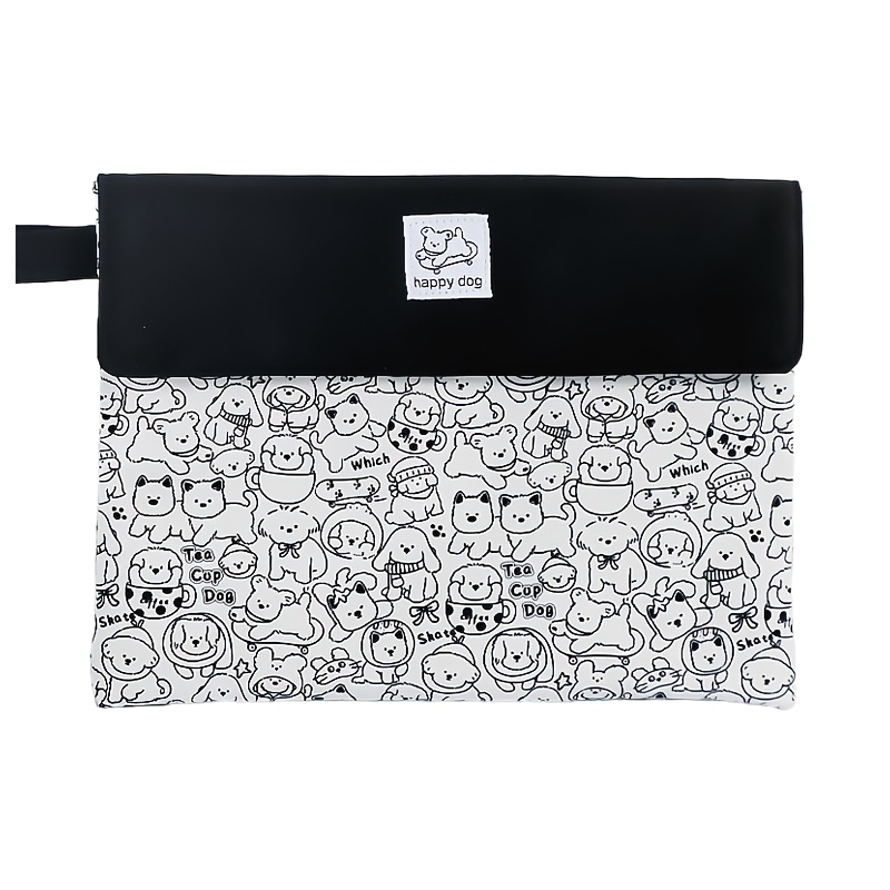 1 Hand-held Magnetic Document Bag, Styles, Magnetic Design, Large Capacity, , Suitable For Storing Notebooks, Documents, Note Pads, Tape, Etc., Christmas