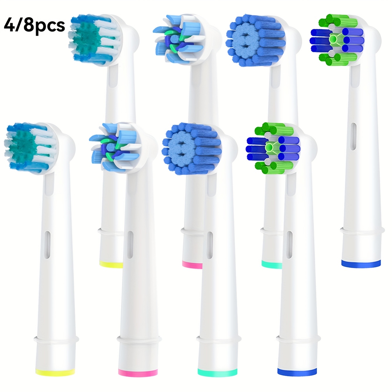 4/8 Replacement Brush Heads, Compatible With Electric Toothbrushes