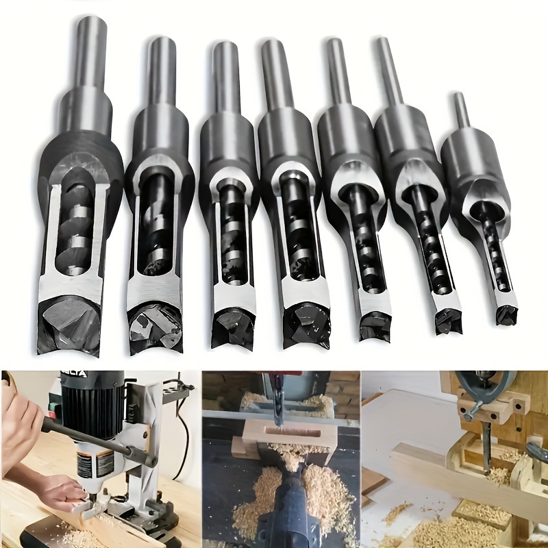 

6.4-16mm Hss Square Hole Woodworking Mortise Drill Bit Set Chisel Drill Bits Square Auger Mortising Chisel Drill Set