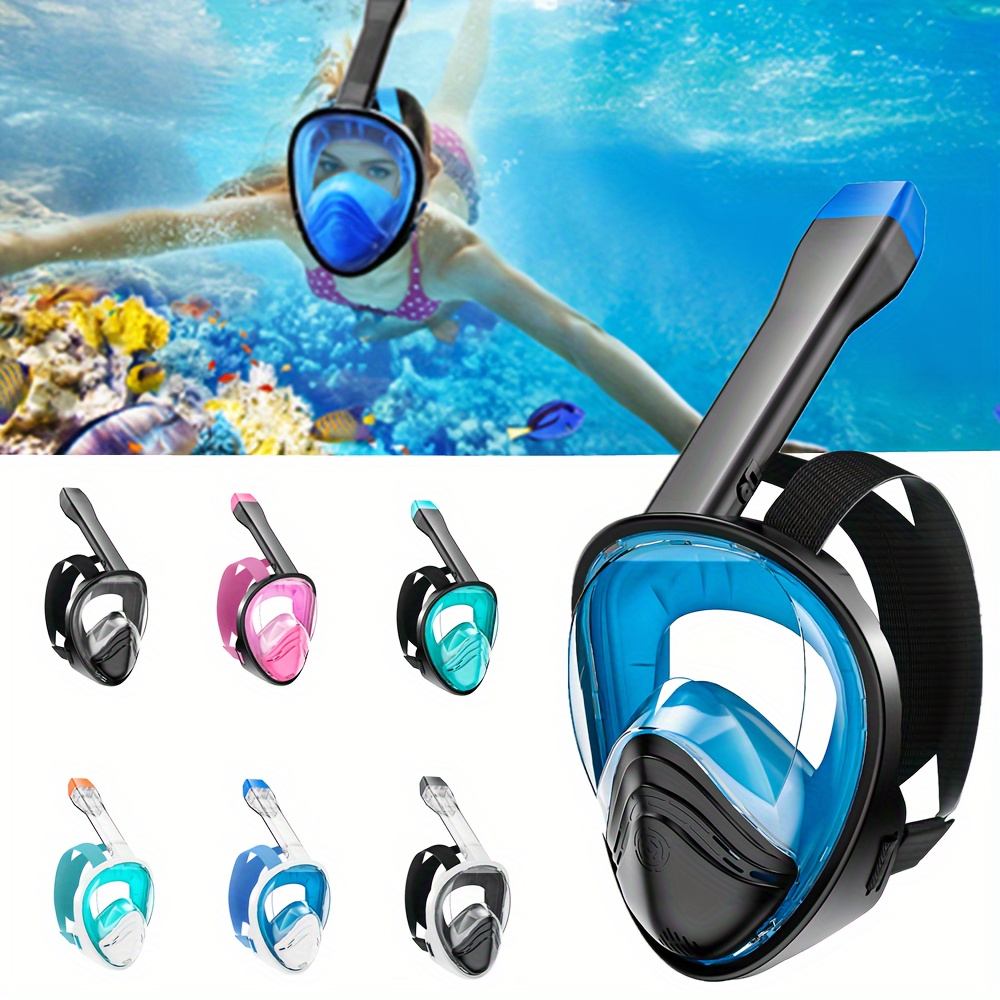 

1pc Large Diving Mask With Breathing Tube, Anti-fog Swimming Snorkeling Mask, For Water Sports, Diving, Underwater Activities