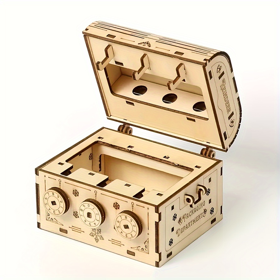 3d Wooden Puzzle Treasure Box Kits For - Brain Teaser Projects For Christmas Gifts