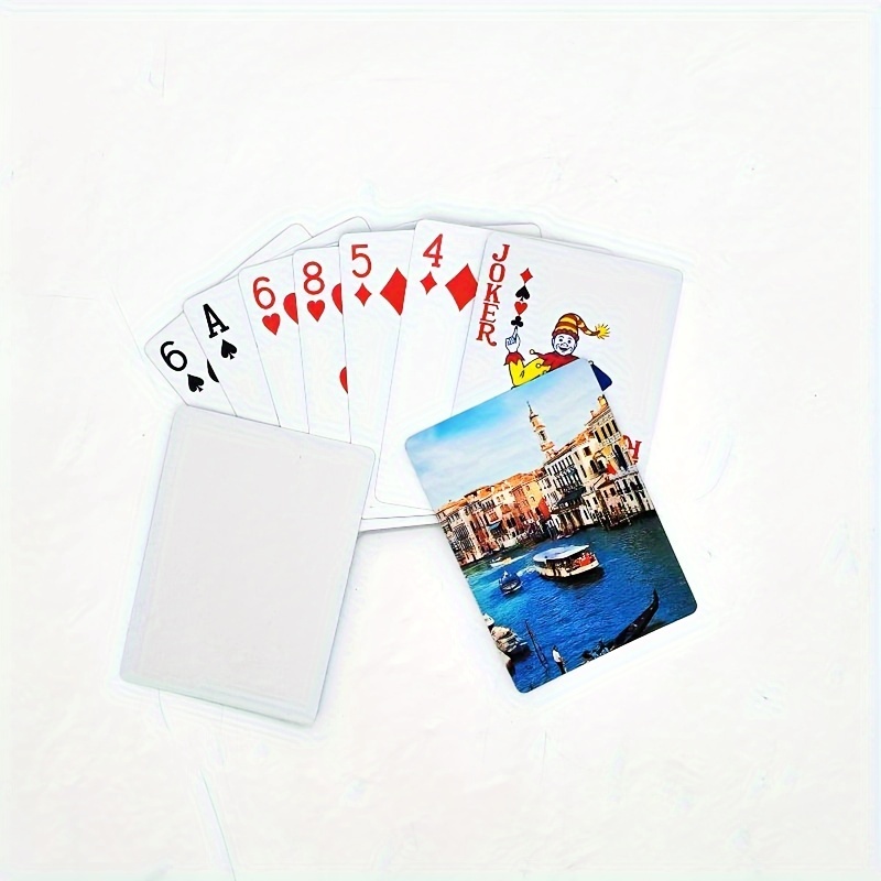 

1/2/6 Decks, Sublimation Playing Card Blanks, Heat Transfer Printing Gifts Card, Father's Day Gift, Diy Playing Cards, Single Side Printing (54pcs/deck)