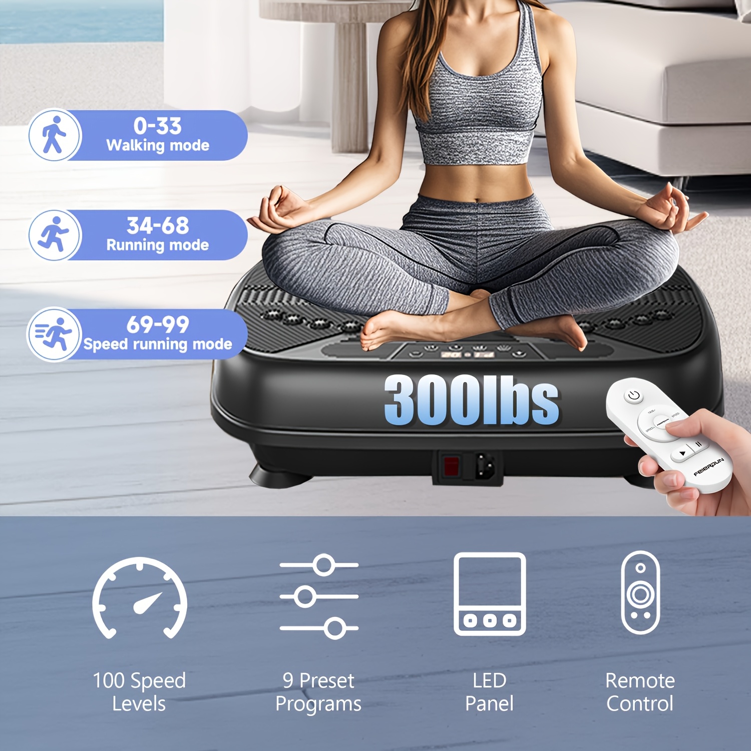 Vibration Plate/Mini Exercise Bike: Portable Under Desk Pedal Exerciser With Adjustable Resistance, LCD Display, Compact Space-Saving Design For Home & Office Leg Workouts, Without Battery