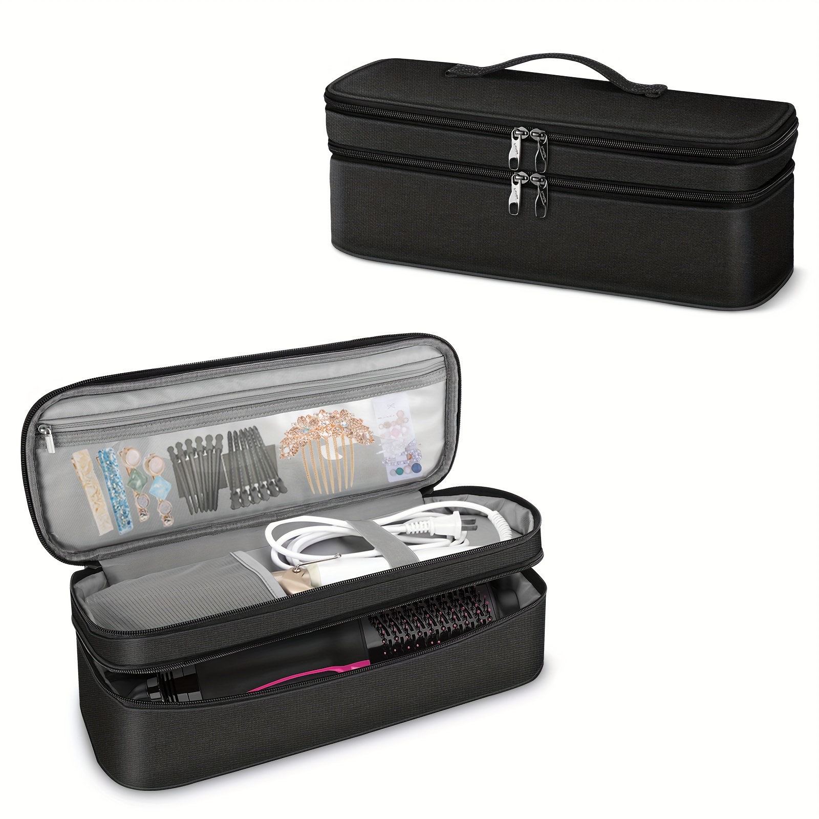 

Shark Case, Carrying Case Compatible With Shark/ Hair Dryer, Portable Double-layer Travel Bag For Styler/ Attachment