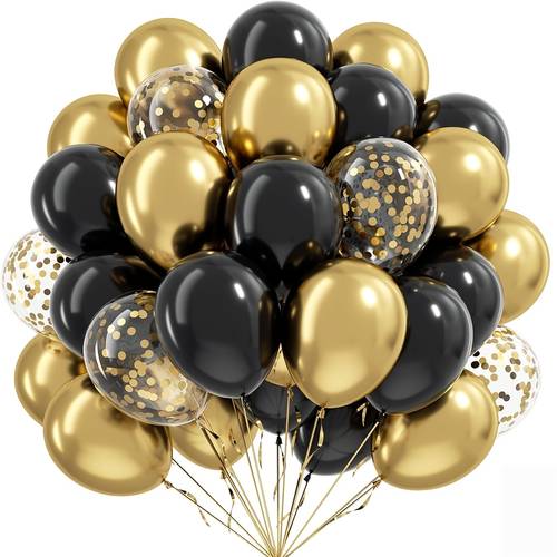 52pcs of black and kit including golden confetti balloons and new years eve party supplies suitable for weddings graduations birthday parties new year decorations anniversaries valentines day valentines day fathers day