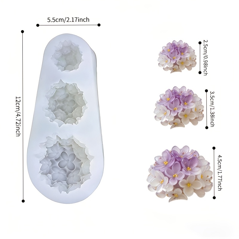 TEMU A Small Hydrangea Ball Silicone Mold For Resin Casting, Featuring -dimensional Floral Cluster Design With Intricate Patterns. Flexible, Durable,