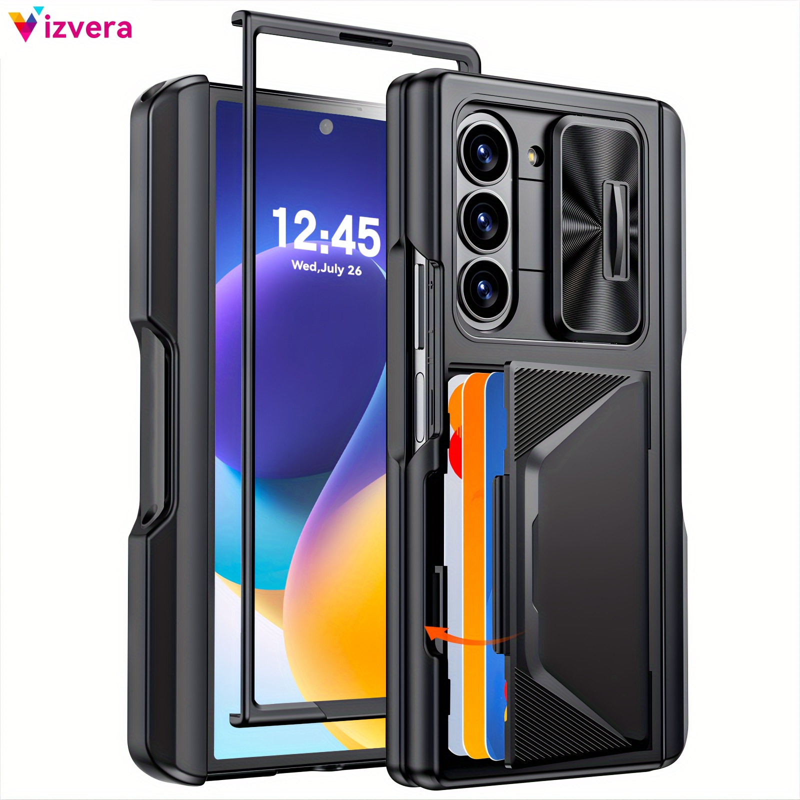 

Z Fold 6 Case, 3- Phone Case, New Dual And Ball Bearing Design Lens Protection, Invisible Wallet, Pc Shell And High Quality Tpu Case, Built-in 9h Hd Tempered Glass Screen Protector.