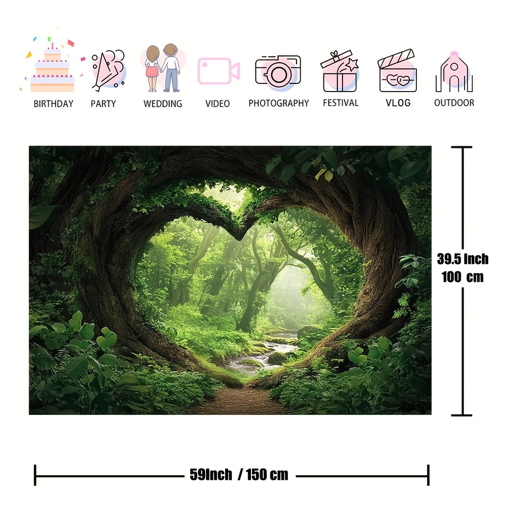 Enchanting Misty Forest Tree Tapestry Vibrant Polyester Wall Decor_voghion.com