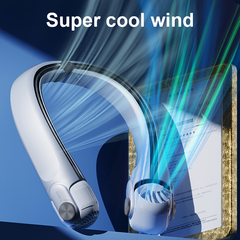 2024   bladeless portable neck fan with 360 rotatable airflow wearable rechargeable adjustable     indoor outdoor use usb powered   power cable details 0