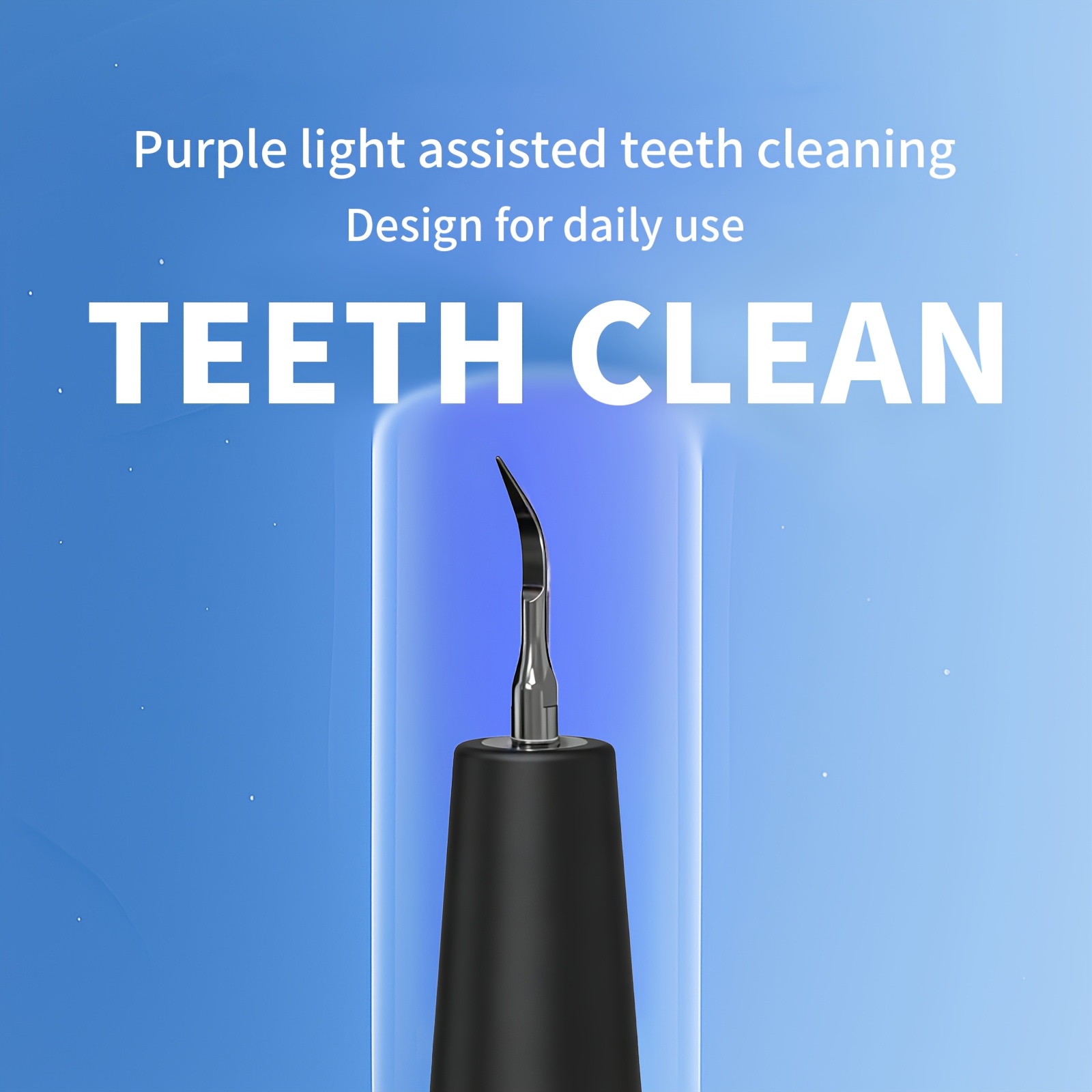 Plaque Removal Kit - Electric Tooth Cleaner, with 5-Level Adjustable LED Light, 4pcs Interchangeable Heads And 1pc Oral Mirror, Electric Toothbrush, Holiday Gift for Parents, Gift for Girlfriend