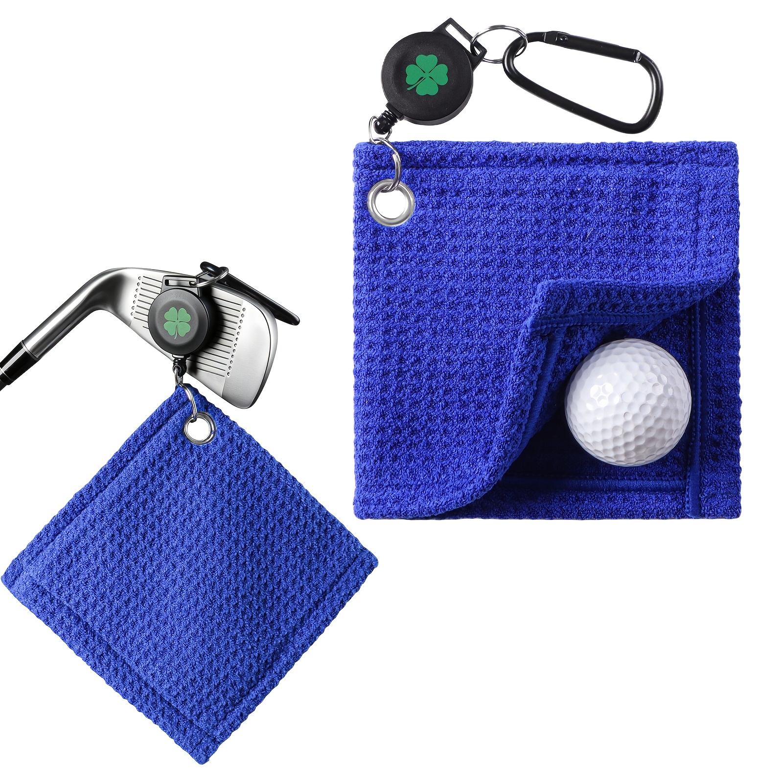 TEMU Magnetic Golf Towel, 5.1x5.1 Inches, No-bend Design, Highly Absorbent Waffle Weave Microfiber, Cleans Golf Balls, Unisex Golf Sports Accessory