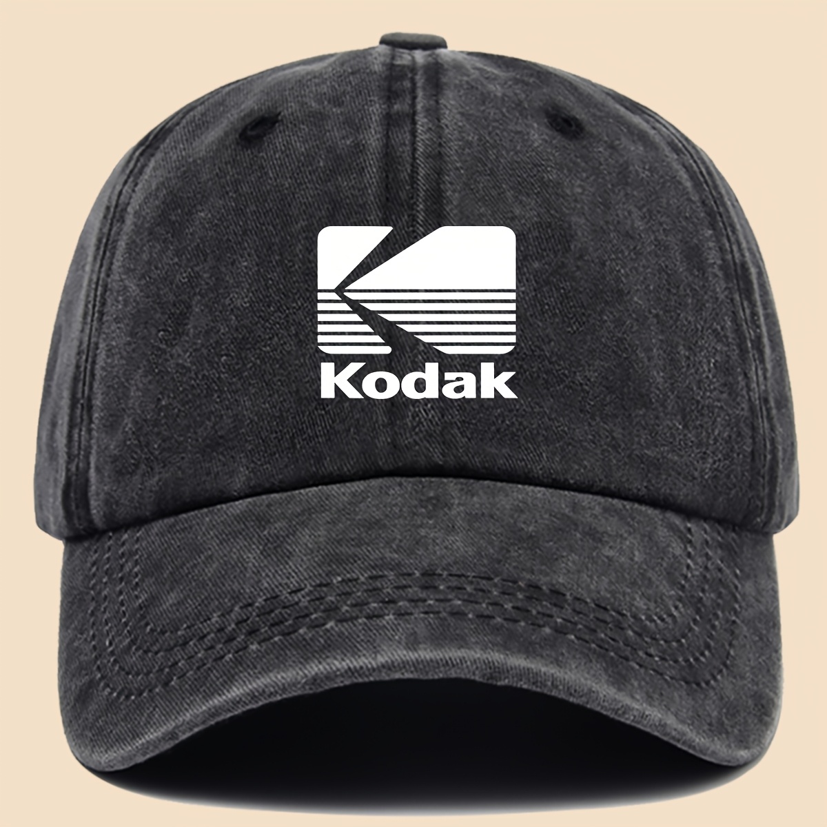 

1pc Casquette de Baseball Style Vintage avec KODAK, Ajustable, Polyester Respirant, Bord Incurvé, Chapeau de Papa - Idéal pour la Randonnée, le Cyclisme, la Pêche & Cadeau de des Pères