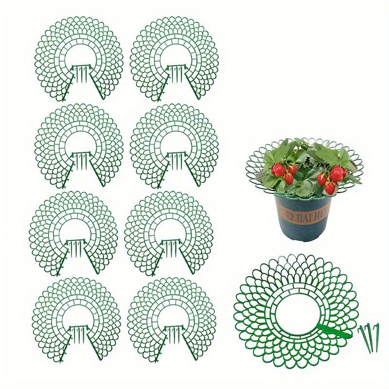 

8-piece Premium Strawberry Growing Racks - Versatile For Balcony & Garden, Ideal For Fruits & Vegetables, Durable Plastic, Indoor/outdoor Use