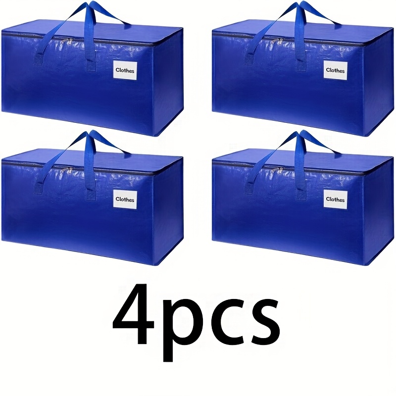 TEMU 4pcs, 6pcs Sets Of Pe Material Luggage Bag, - Durable Polyethylene Moving And Travel Storage Bag, Large Clothes Luggage Bag For Washing Machine,