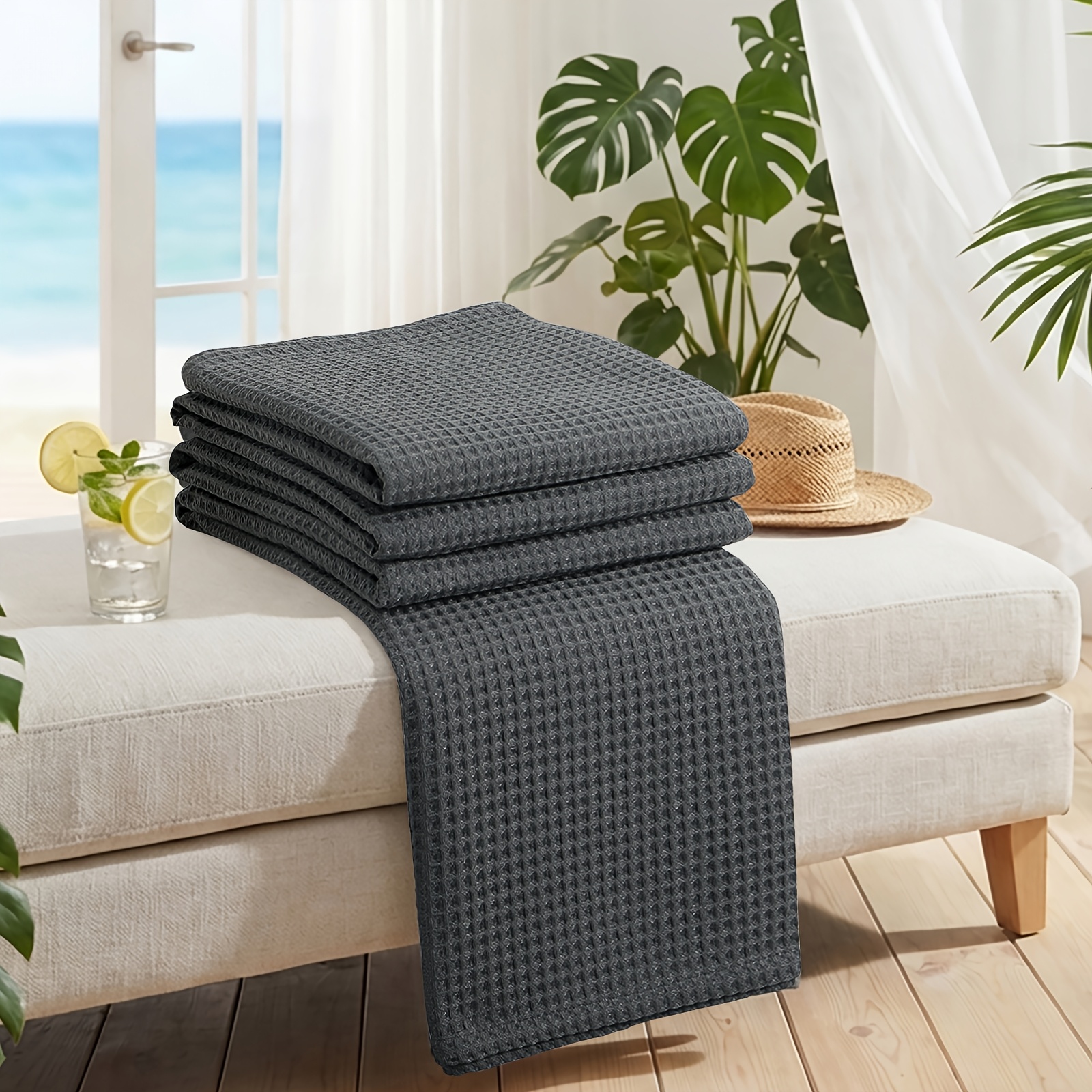 Cozy Waffle Blanket For Home - , Breathable, Lightweight & Skin-friendly, Usable All Year Round, Elegant Decoration For Couch, Bed, Sofa & Car Travel.