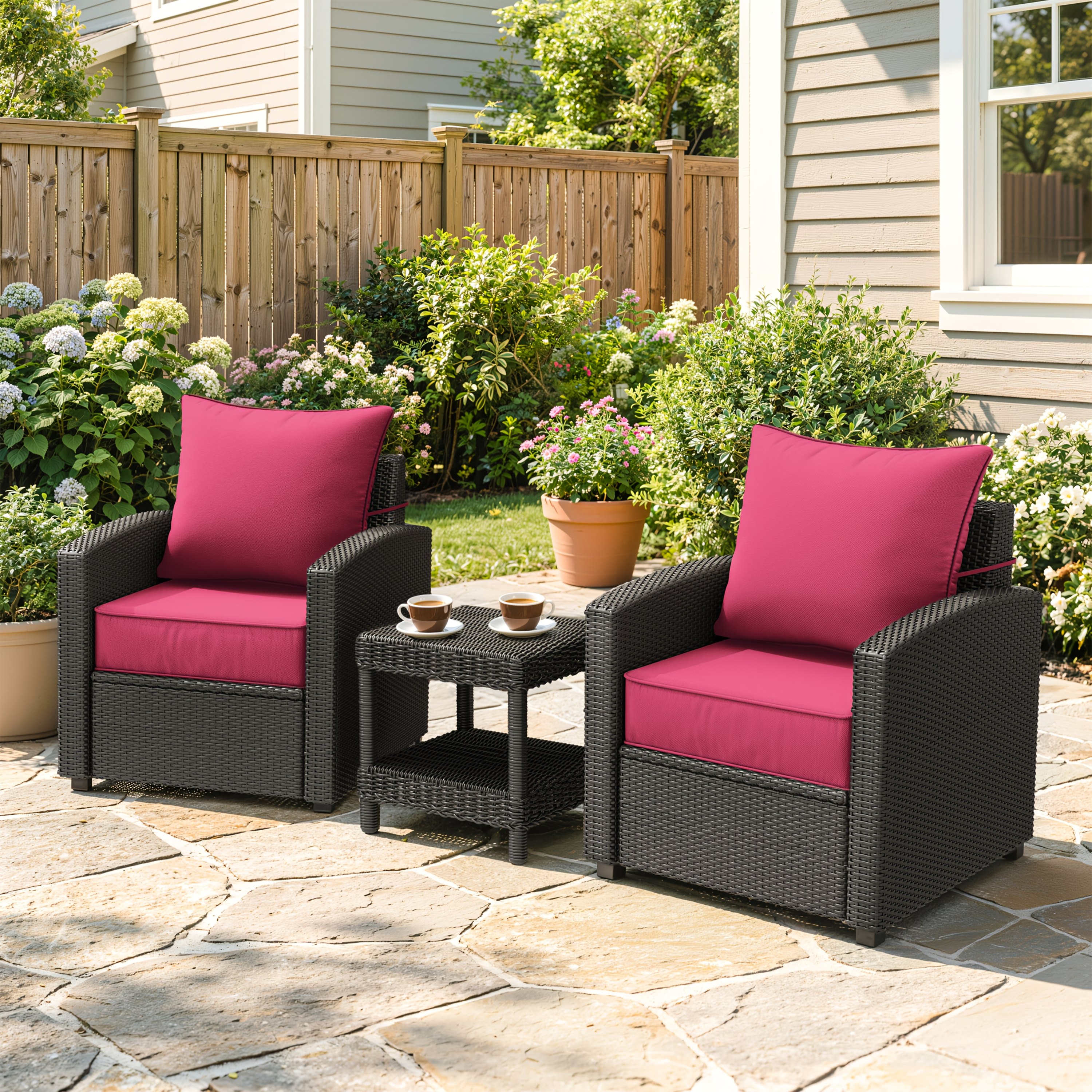 Outdoor Cushion Set of 1pc/2pcs/4pcs/6pcs - Thick 35D High-Density Foam Cushions Measuring 24*24*6.5 Inches, Featuring Quick Rebound, High Durability, And Easy Cleaning, Suitable for Outdoor Furniture Like Sofas And Patio Chairs