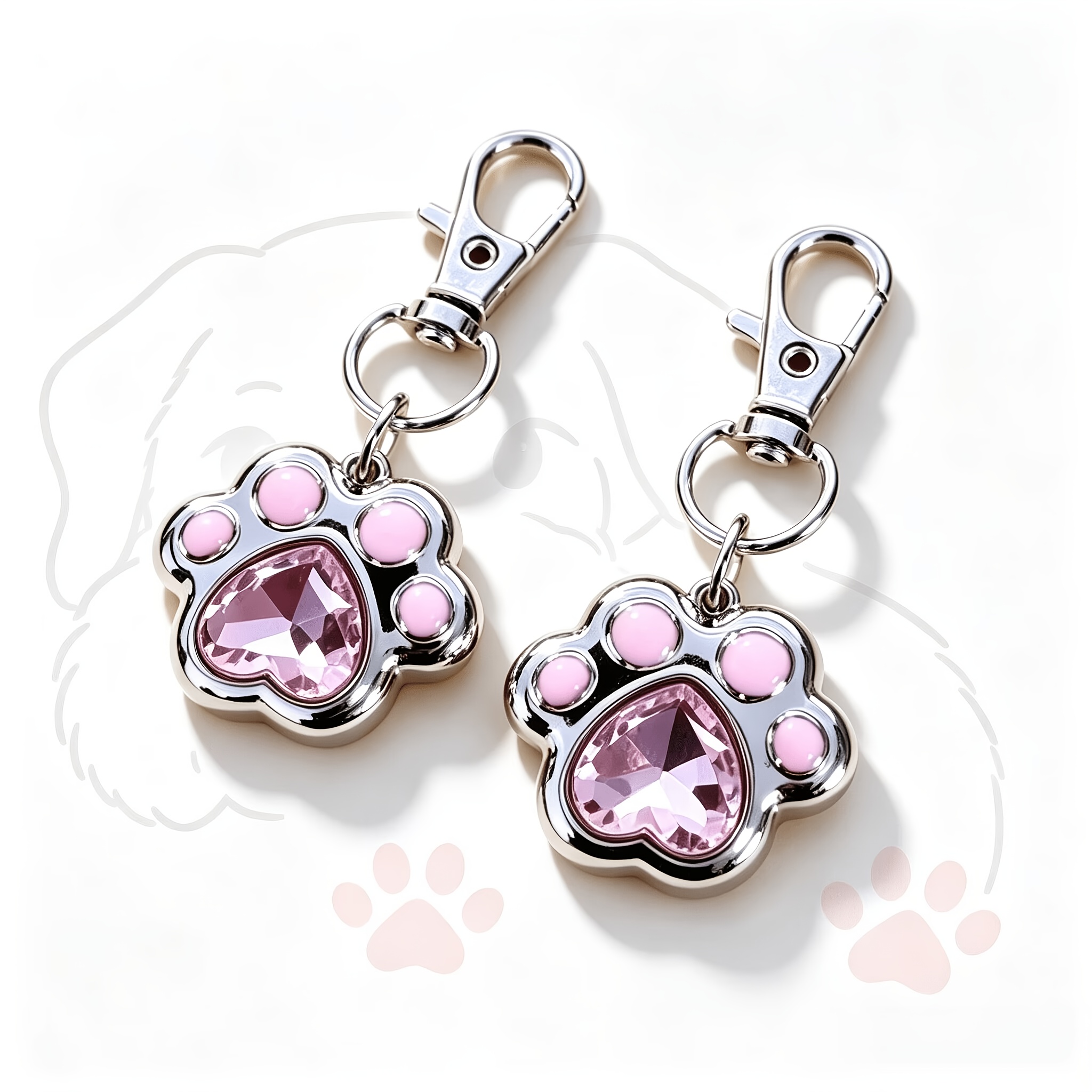 TEMU 2pcs Paw Keychain Bag Charm Set, Lobster Clasp Keychains, Handmade Additions, Back-to-school Gift, Holiday Party Souvenir, Birthday Valentine's