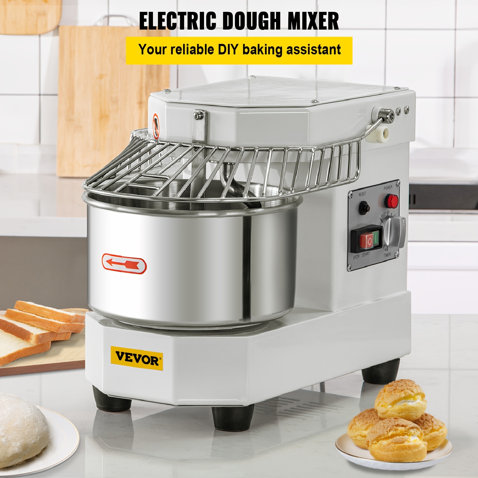 8 5qt commercial food mixer 450w dual rotating dough   stainless steel bowl   timer baking equipment for restaurant   Product details 8