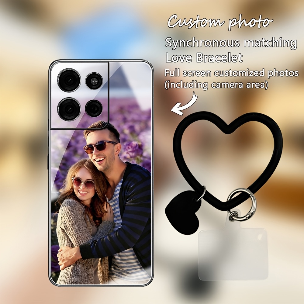 TEMU Phone Case - Heart-shaped Pendant Phone Case Custom Photo Pattern Suitable For Motorola Edge60/edge50/edge70/fusion/edge40/edge30/edge20/moto
